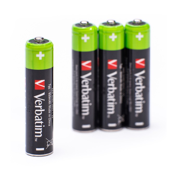 Akumulatorki, AAA (HR03), 1.2V, 950 mAh, Verbatim, blistr, 4-pack