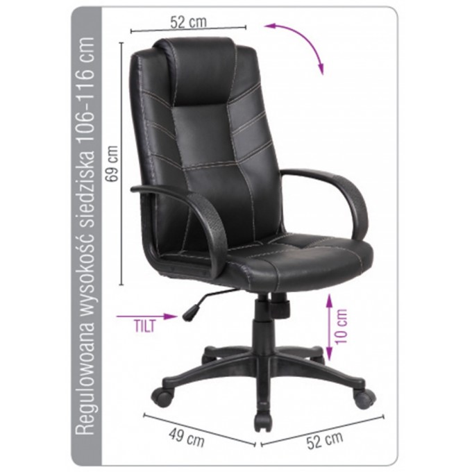 Fotel biurowy OFFICE PRODUCTS Corsica, czarny