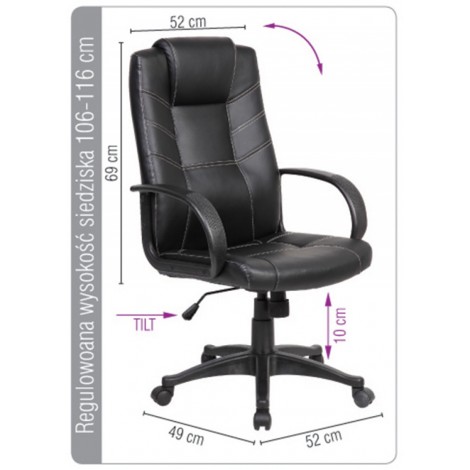 Fotel biurowy OFFICE PRODUCTS Corsica, czarny