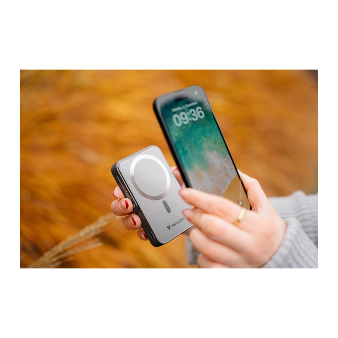 Verbatim, powerbank z ładowaniem bezprzewodowym, 5V, ładowanie telefonu, 32268, 10 000mAh, Mocowanie magnetyczne, 
