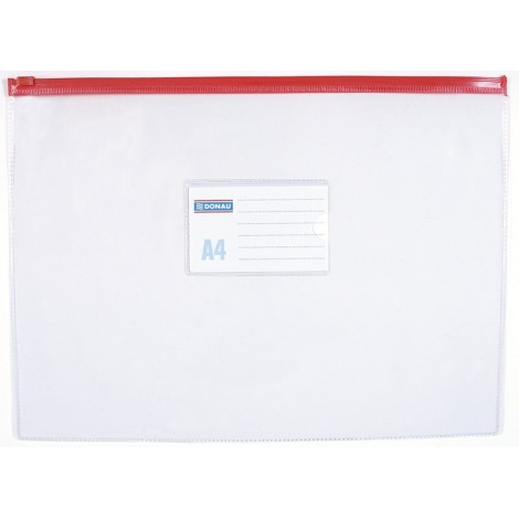 Torebka z suwakiem DONAU, PVC, A4, transparentna