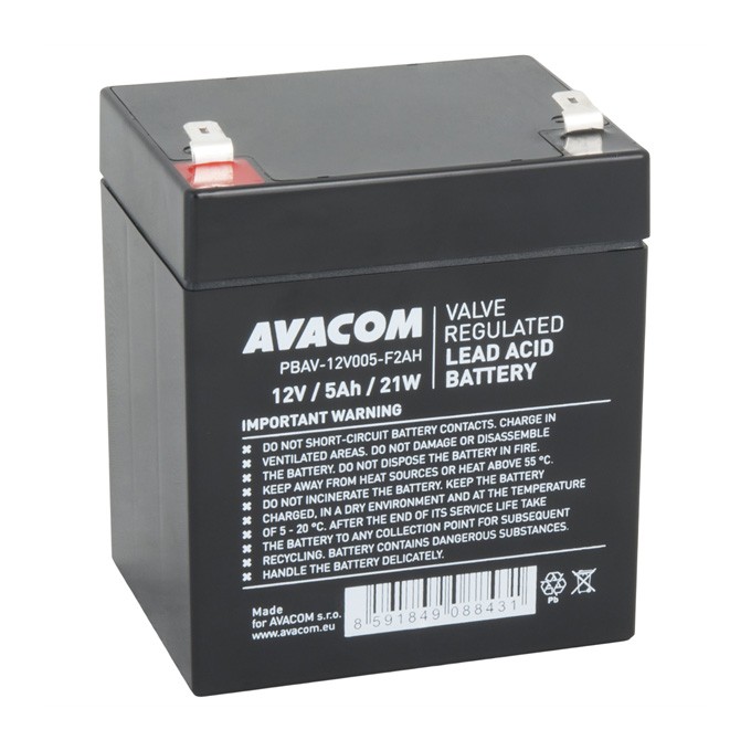 Avacom baterie HighRate, 12V, 5Ah, PBAV-12V005-F2AH