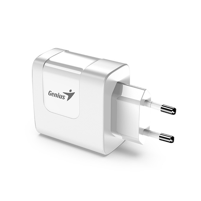 Genius Zasilacz / sieciowy adapter 65W, 2-portowy, USB-C, USB-A, PD-65AC