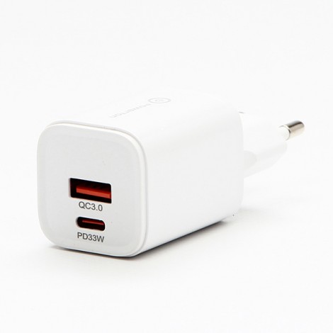 Powerton Zasilacz / sieciowy adapter 33W, 2-portowy, USB-C, USB-A, 33W GaN Charger