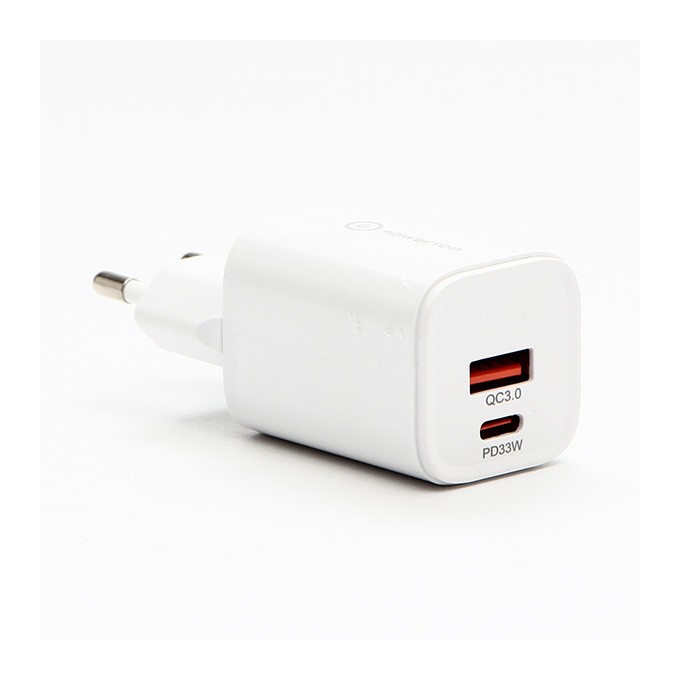 Powerton Zasilacz / sieciowy adapter 33W, 2-portowy, USB-C, USB-A, 33W GaN Charger