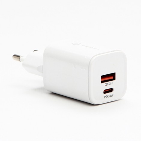 Powerton Zasilacz / sieciowy adapter 33W, 2-portowy, USB-C, USB-A, 33W GaN Charger
