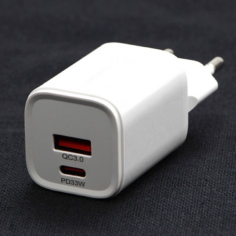 Powerton Zasilacz / sieciowy adapter 33W, 2-portowy, USB-C, USB-A, 33W GaN Charger
