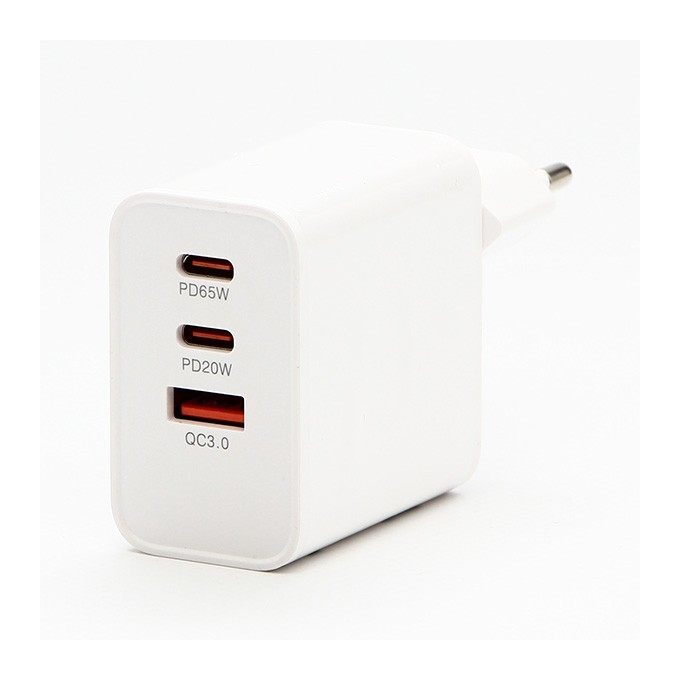 Powerton Zasilacz / sieciowy adapter 65W, 3 porty, USB-C, USB-A, 65W GaN Charger
