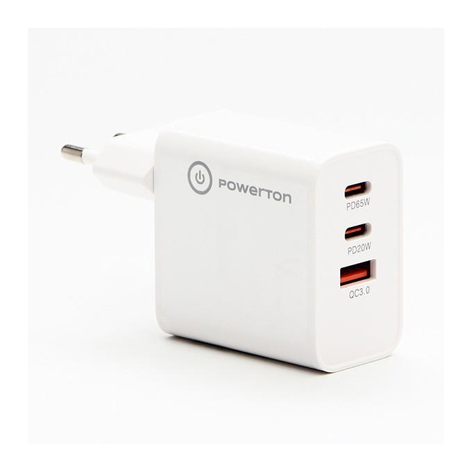 Powerton Zasilacz / sieciowy adapter 65W, 3 porty, USB-C, USB-A, 65W GaN Charger