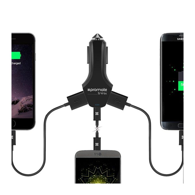 Ładowarka samochodowa Promate 45W, 3 porty, USB-C, USB-A, EOL