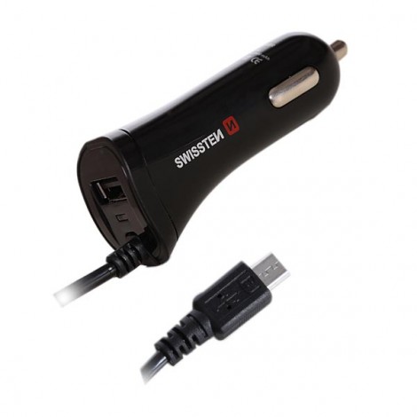 Ładowarka samochodowa SWISSTEN 12W, 1 port, USB-A, kabel microUSB