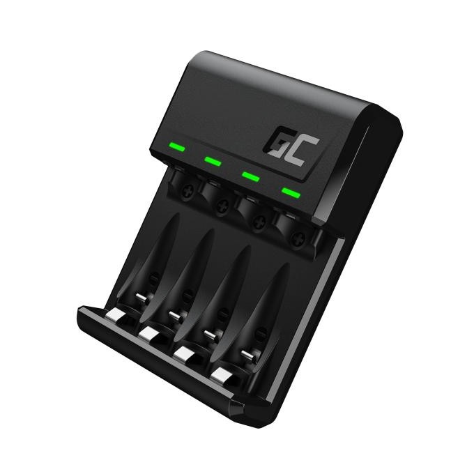 Green Cell Vital charger GRADGC01, na 4 szt. AA/AAA, NiMH, ładowanie pojedynczych cel, micro USB, USB-C, 0.5W