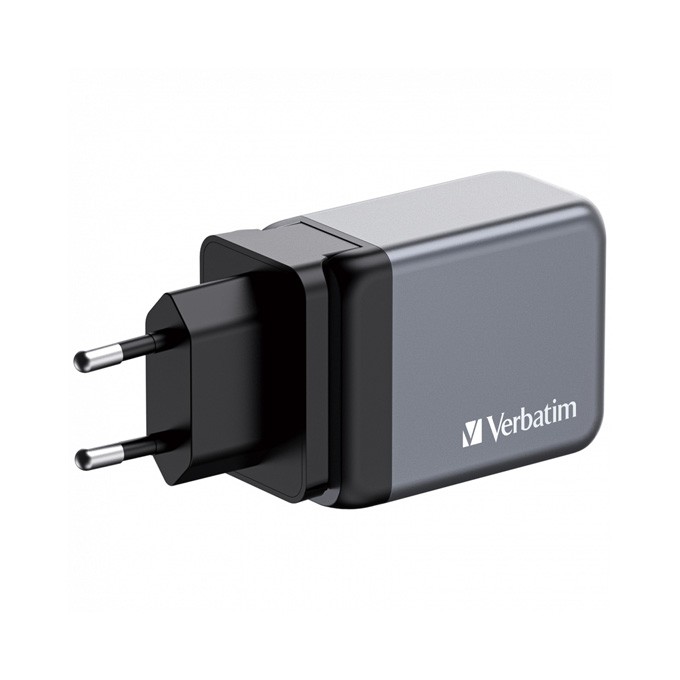 Verbatim, Ładowarka GaN USB 3.0, USB C, szara, 65 W, wymienne końcówki  C,G,A