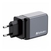 Verbatim, Ładowarka GaN USB 3.0, USB C, szara, 65 W, wymienne końcówki  C,G,A