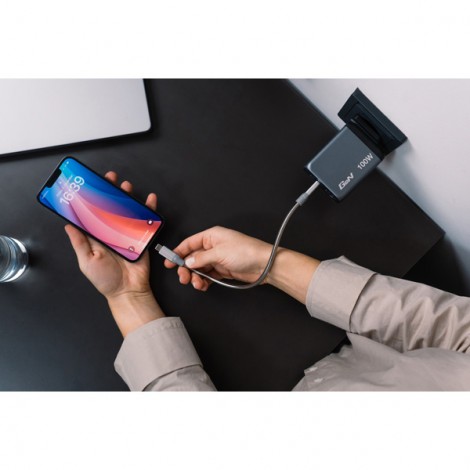 Verbatim, Ładowarka GaN USB 3.0, USB C, szara, 100 W, wymienne końcówki  C,G,A