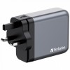 Verbatim, Ładowarka GaN USB 3.0, USB C, szara, 140 W, wymienne końcówki  C,G,A