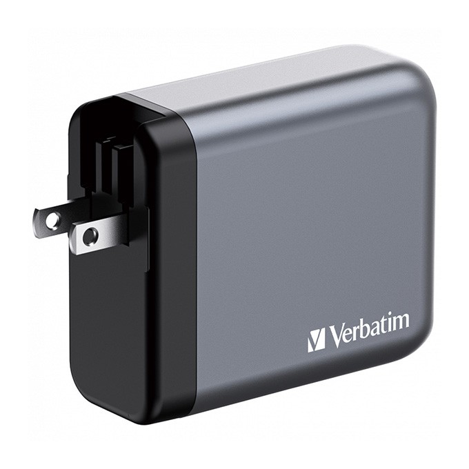 Verbatim, Ładowarka GaN USB 3.0, USB C, szara, 140 W, wymienne końcówki  C,G,A