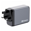 Verbatim, Ładowarka GaN USB 3.0, USB C, szara, 200 W, wymienne końcówki  C,G,A