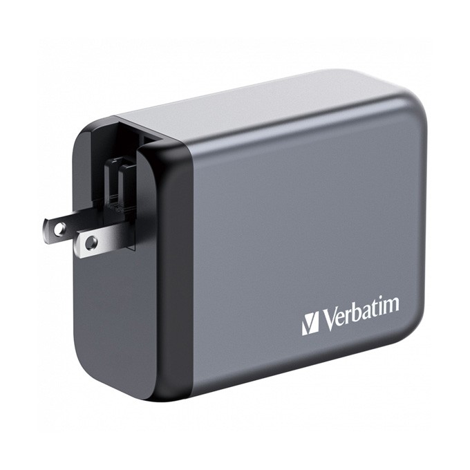 Verbatim, Ładowarka GaN USB 3.0, USB C, szara, 200 W, wymienne końcówki  C,G,A