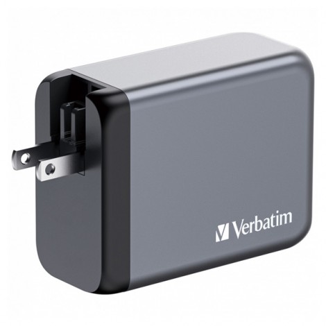 Verbatim, Ładowarka GaN USB 3.0, USB C, szara, 200 W, wymienne końcówki  C,G,A