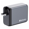 Verbatim, Ładowarka GaN USB 3.0, USB C, szara, 200 W, wymienne końcówki  C,G,A