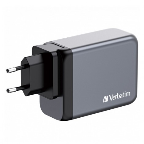 Verbatim, Ładowarka GaN USB 3.0, USB C, szara, 200 W, wymienne końcówki  C,G,A
