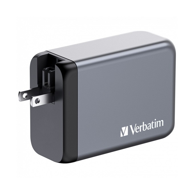 Verbatim, Ładowarka GaN USB 3.0, USB C, szara, 240 W, wymienne końcówki  C,G,A