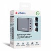 Verbatim, Ładowarka GaN USB 3.0, USB C, szara, 240 W, wymienne końcówki  C,G,A