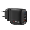 Verbatim, Ładowarka GaN USB 3.0, USB C, szara, 70W, wymienne końcówki  C,G,A