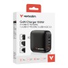 Verbatim, Ładowarka GaN USB 3.0, USB C, szara, 100 W, wymienne końcówki  C,G,A