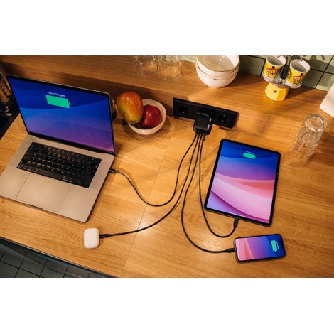 Verbatim, Ładowarka GaN USB 3.0, USB C, szara, 100 W, wymienne końcówki  C,G,A