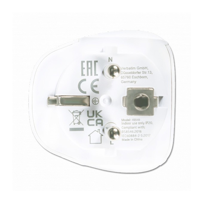 Verbatim, Adapter podróżny World-to-Europe WTEU-02 biały