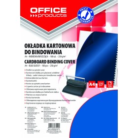 Okładki do bindowania OFFICE PRODUCTS, karton, A4, 250gsm, błyszczące, 100szt., niebieski