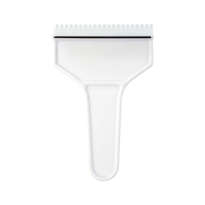 Drapak do szyb z LED biała, plastikowy, z gumką ściągaczem