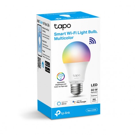LED żarówka TP-LINK Tapo L530E, E27, 220-240V, 8.7W, 806lm, 6000k, RGB, 15000h, chytrá Wi-Fi žárovka LED żarówka TP-LINK Tapo L530E, E27, 220-240V, 8.7W, 806lm, 6000k, RGB, 15000h, chytrá Wi-Fi žárovka
