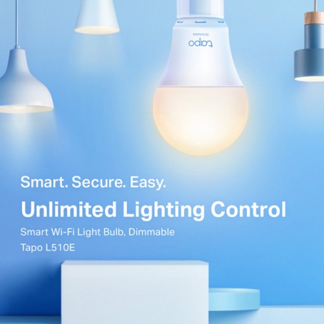 LED żarówka TP-LINK Tapo L510E, E27, 220-240V, 8.7W, 806lm, 2700k, ciepła biel, 15000h, stmívatelná chytrá Wi-Fi LED żarówka TP-LINK Tapo L510E, E27, 220-240V, 8.7W, 806lm, 2700k, ciepła biel, 15000h, stmívatelná chytrá Wi-Fi