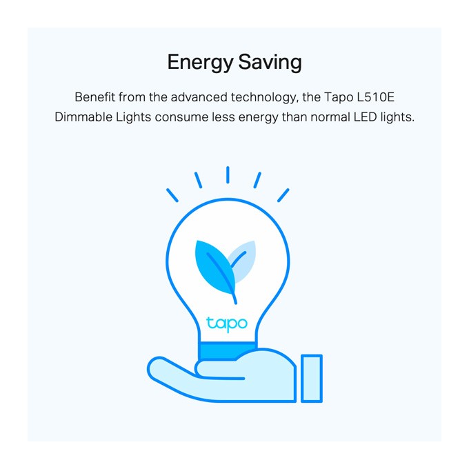 LED żarówka TP-LINK Tapo L510E, E27, 220-240V, 8.7W, 806lm, 2700k, ciepła biel, 15000h, stmívatelná chytrá Wi-Fi 
