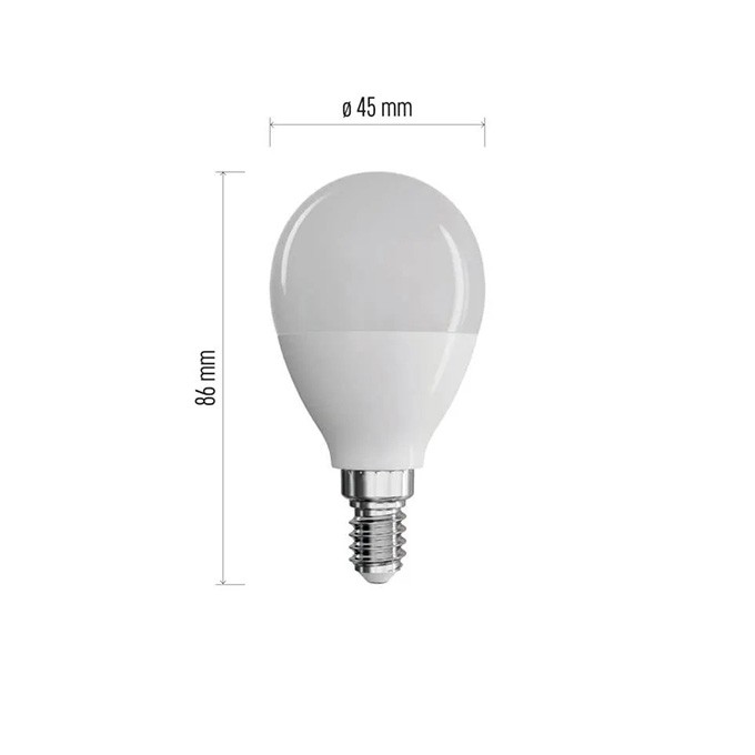 LED żarówka EMOS Lighting E14, 220-240V, 7.3W, 806lm, 2700k, ciepła biel, 30000h, Classic 86x45x45 mm