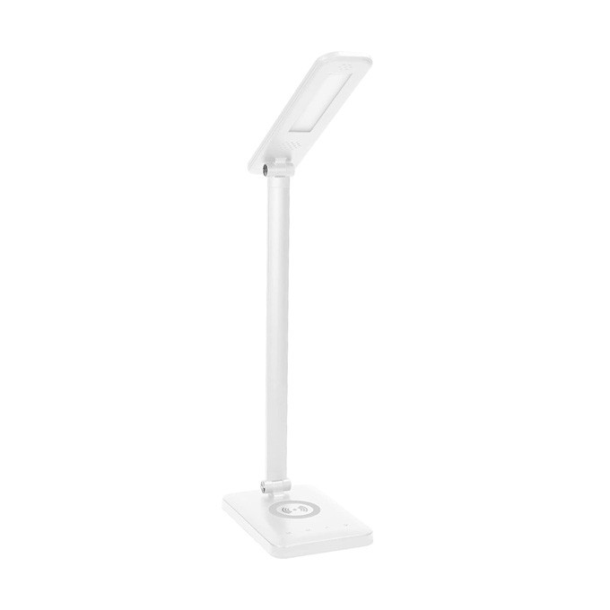 Lampka na biurko, aluminium + ABS, biała, 3 typy oświetlenia, ładowarka bezprzewodowa IP20