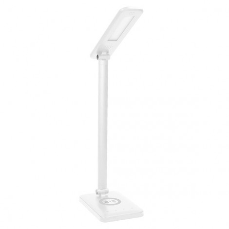 Lampka na biurko, aluminium + ABS, biała, 3 typy oświetlenia, ładowarka bezprzewodowa IP20 Lampka na biurko, aluminium + ABS, biała, 3 typy oświetlenia, ładowarka bezprzewodowa IP20