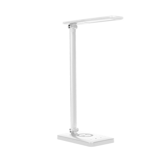 Lampka na biurko, aluminium + ABS, biała, 3 typy oświetlenia, ładowarka bezprzewodowa IP20