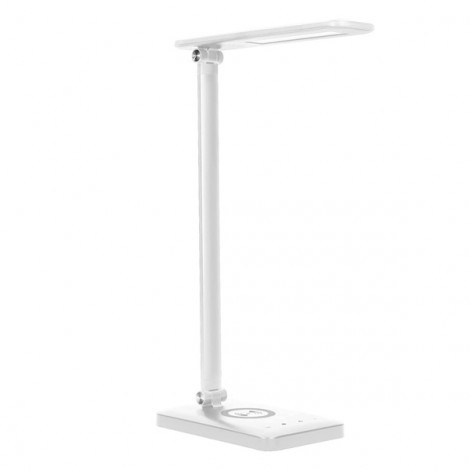 Lampka na biurko, aluminium + ABS, biała, 3 typy oświetlenia, ładowarka bezprzewodowa IP20 Lampka na biurko, aluminium + ABS, biała, 3 typy oświetlenia, ładowarka bezprzewodowa IP20