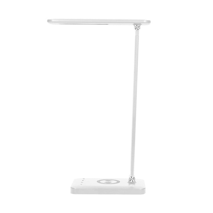 Lampka na biurko, aluminium + ABS, biała, 3 typy oświetlenia, ładowarka bezprzewodowa IP20