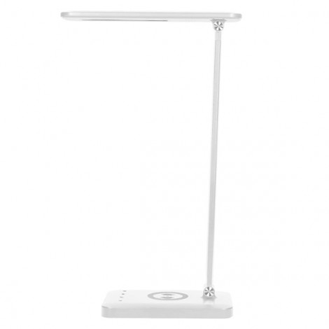 Lampka na biurko, aluminium + ABS, biała, 3 typy oświetlenia, ładowarka bezprzewodowa IP20 Lampka na biurko, aluminium + ABS, biała, 3 typy oświetlenia, ładowarka bezprzewodowa IP20