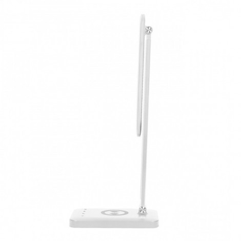 Lampka na biurko, aluminium + ABS, biała, 3 typy oświetlenia, ładowarka bezprzewodowa IP20 Lampka na biurko, aluminium + ABS, biała, 3 typy oświetlenia, ładowarka bezprzewodowa IP20