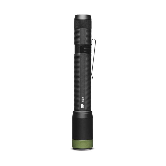 LED Flashlight, 2xAA, metalowy, czarna, 150lm, C33