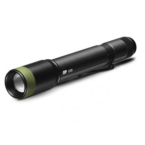 LED Flashlight, 2xAA, metalowy, czarna, 150lm, C33 LED Flashlight, 2xAA, metalowy, czarna, 150lm, C33
