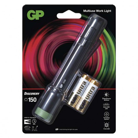 LED Flashlight, 2xAA, metalowy, czarna, 150lm, C33 LED Flashlight, 2xAA, metalowy, czarna, 150lm, C33