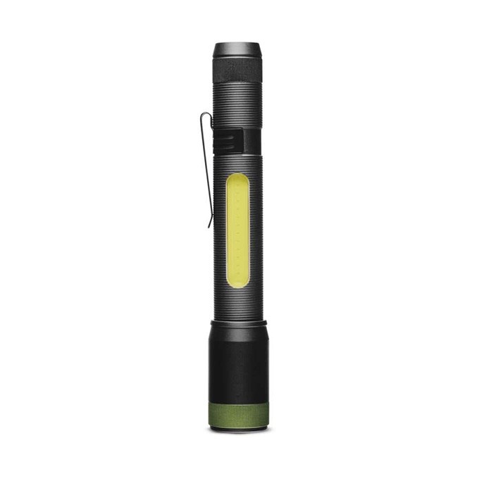LED Flashlight, 2xAA, metalowy, czarna, 150lm, C33