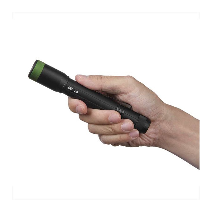 LED Flashlight, 2xAA, metalowy, czarna, 150lm, C33